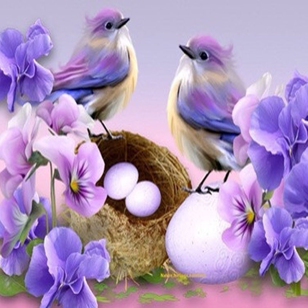 

30*30CM - Bird - Round Drill Diamond Painting, 501 Original
