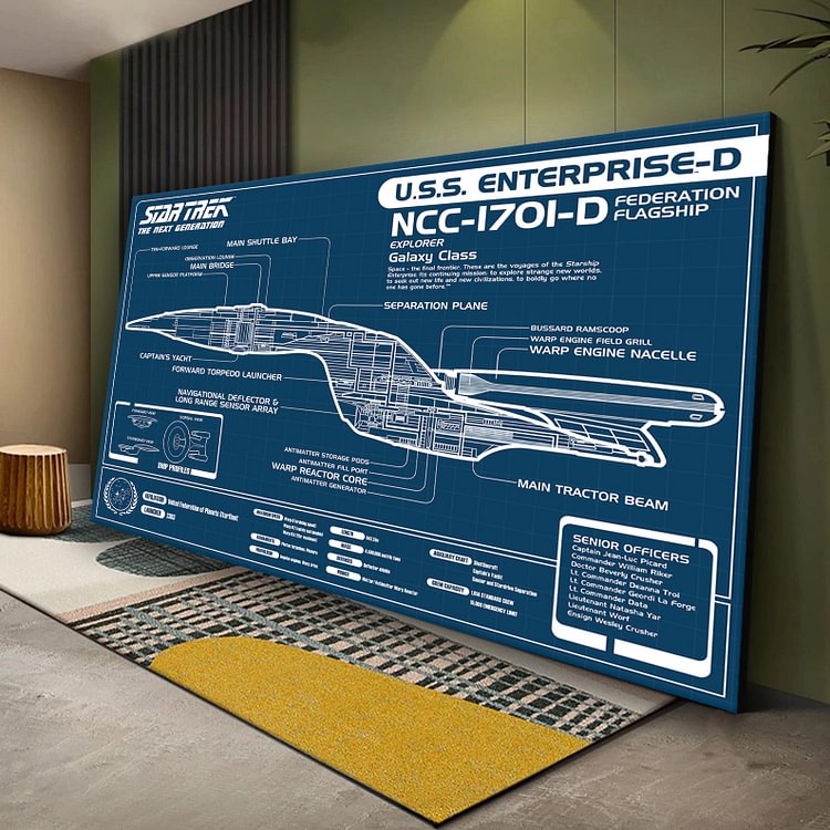 Star Trek USS Enterprise NCC-1701-D  Canvas Wall Art QDJ varity-store