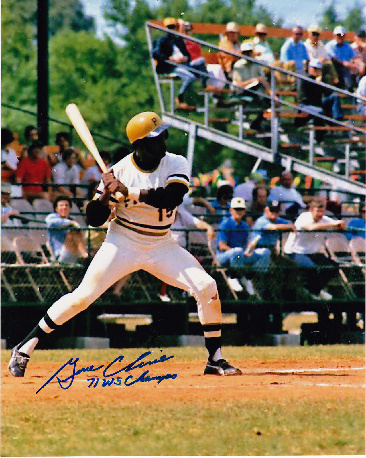 GENE CLINES PITTSBURGH PIRATES 71 WS CHAMPS ACTION SIGNED 8x10