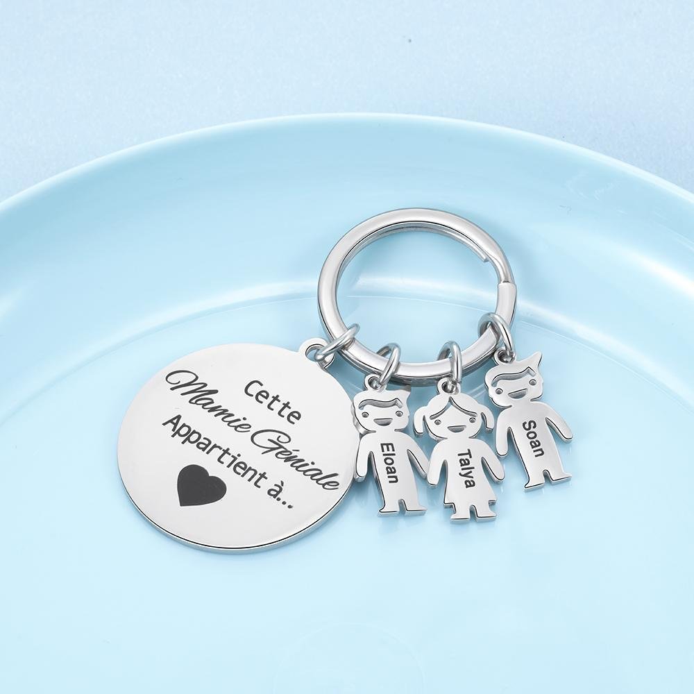 Porte-clés Personnalisable Avec Photo - Double Face Gravée - Acier Inoxydable - Cadeau Personnalisé Pour Famille, Amis