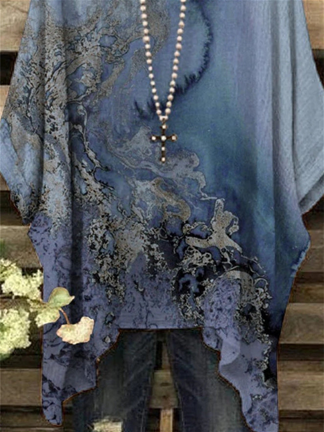 Women 3/4 Sleeve Scoop Neck Graphic Floral Printed Women Tops