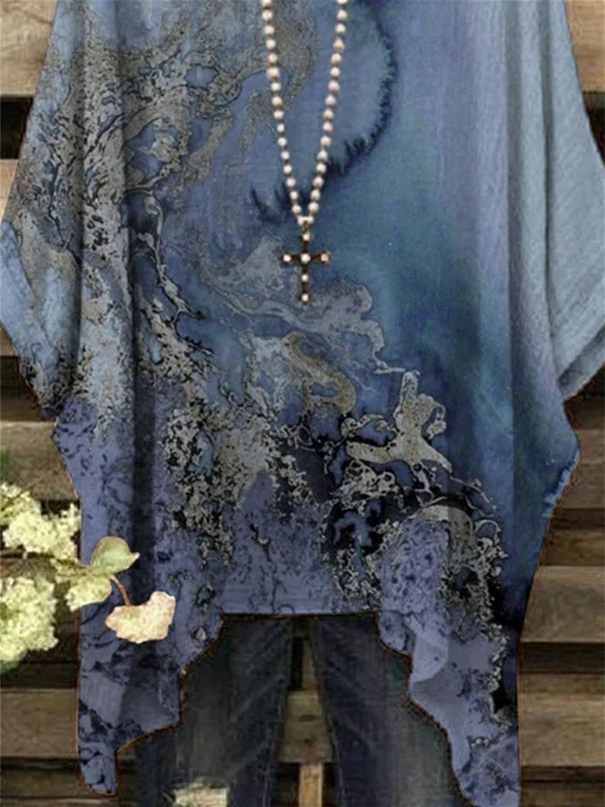 Women 3/4 Sleeve Scoop Neck Graphic Floral Printed Women Tops