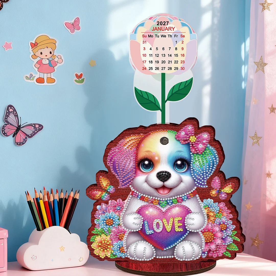 2026 Calendar DIY Diamond Painting Kit Wooden Diamond Painting Calendar