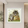 Cat Family - 9CT Partial Beaded Cross Stitch Kit(40x41cm)