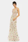 Bead Embellished Sleeveless Gown