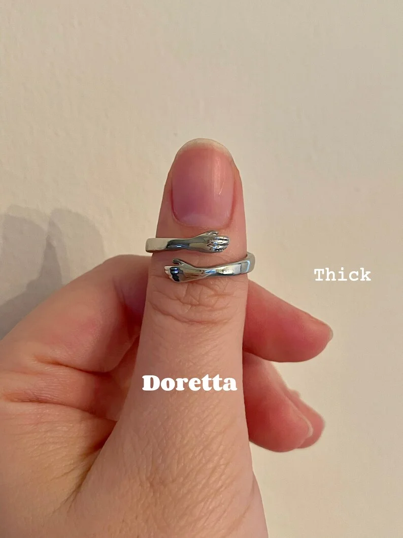 Silver Hug Ring, Silver Stackable Ring, gift for him and her, gift for mother