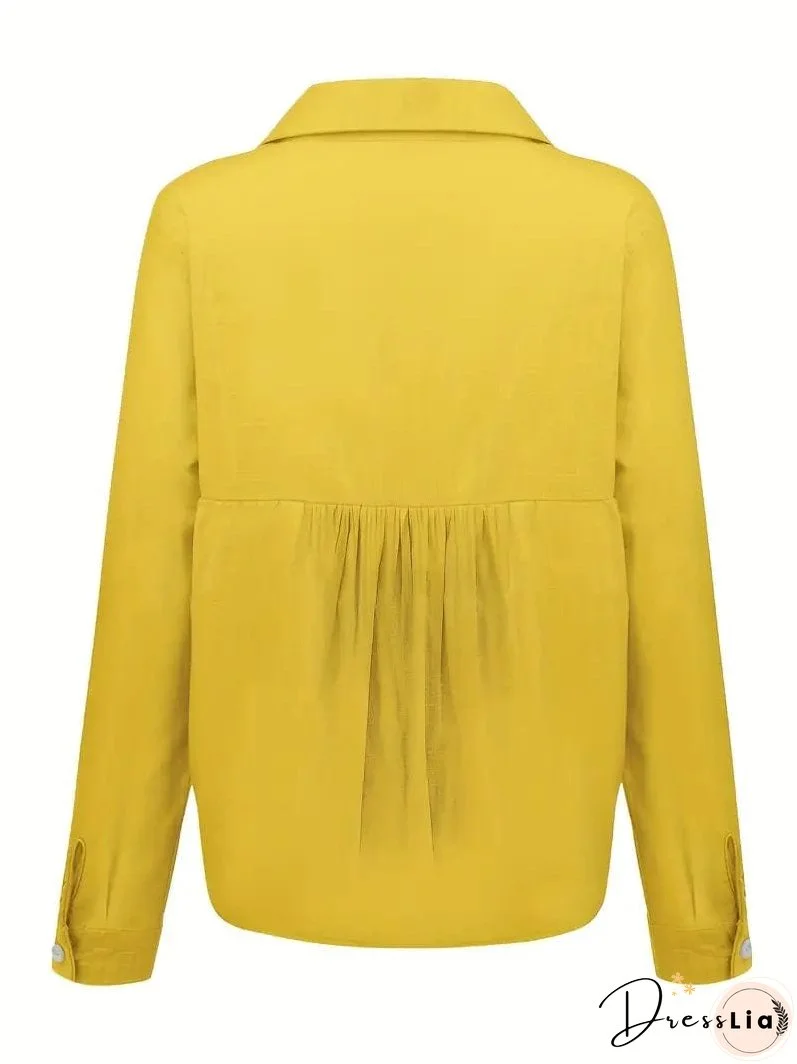 Long Sleeve Linen Blouse