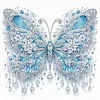 Blue Butterfly DIY Partial Drill Diamond Painting Kit for Adults 30x30cm