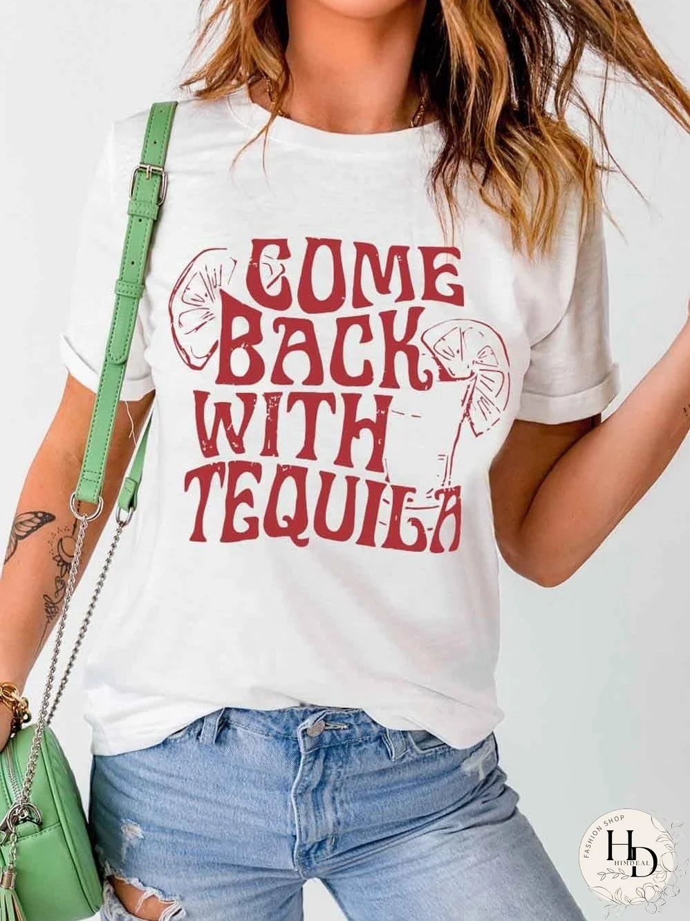 White Tequila Lover's Graphic T Shirt