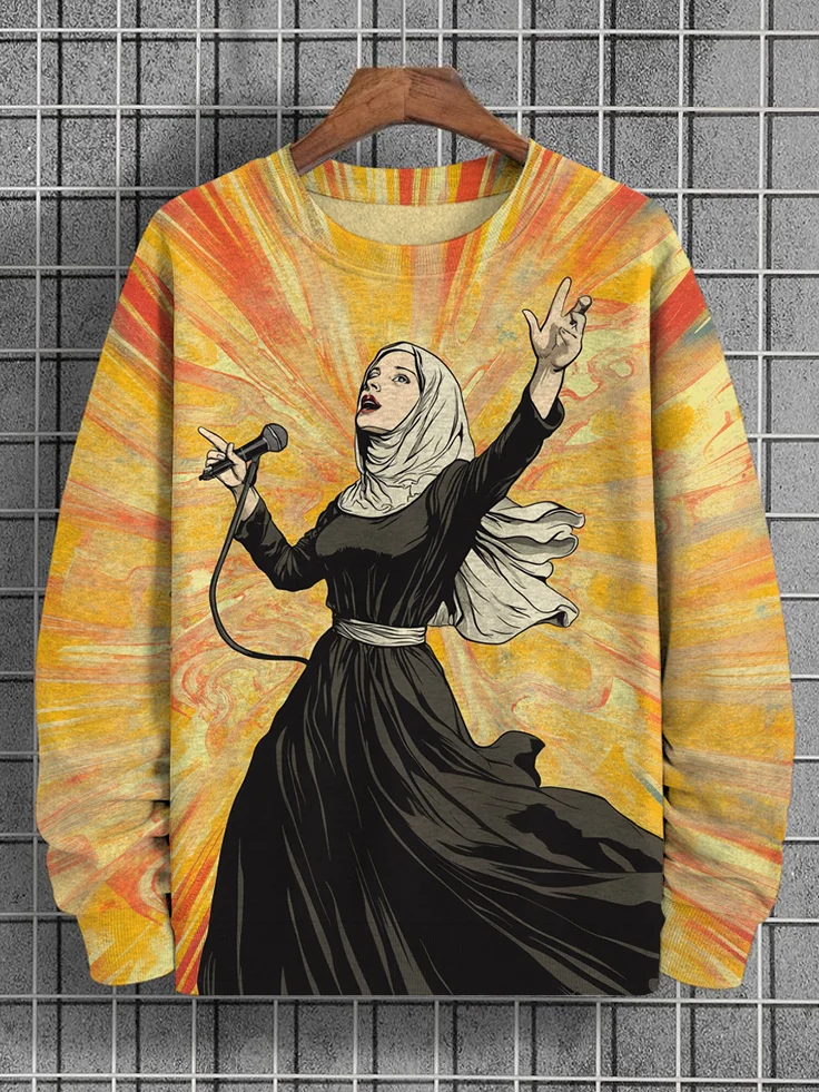 Men's Singing Nun Art Print Casual Sweatshirt