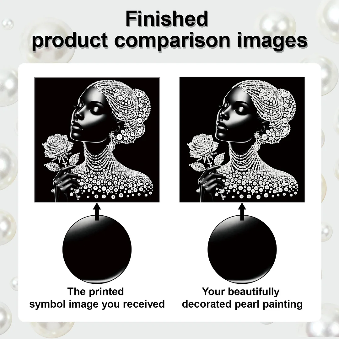 Rose Girl - DIY Pearl Diamond Art Kit With Frame 25*25cm