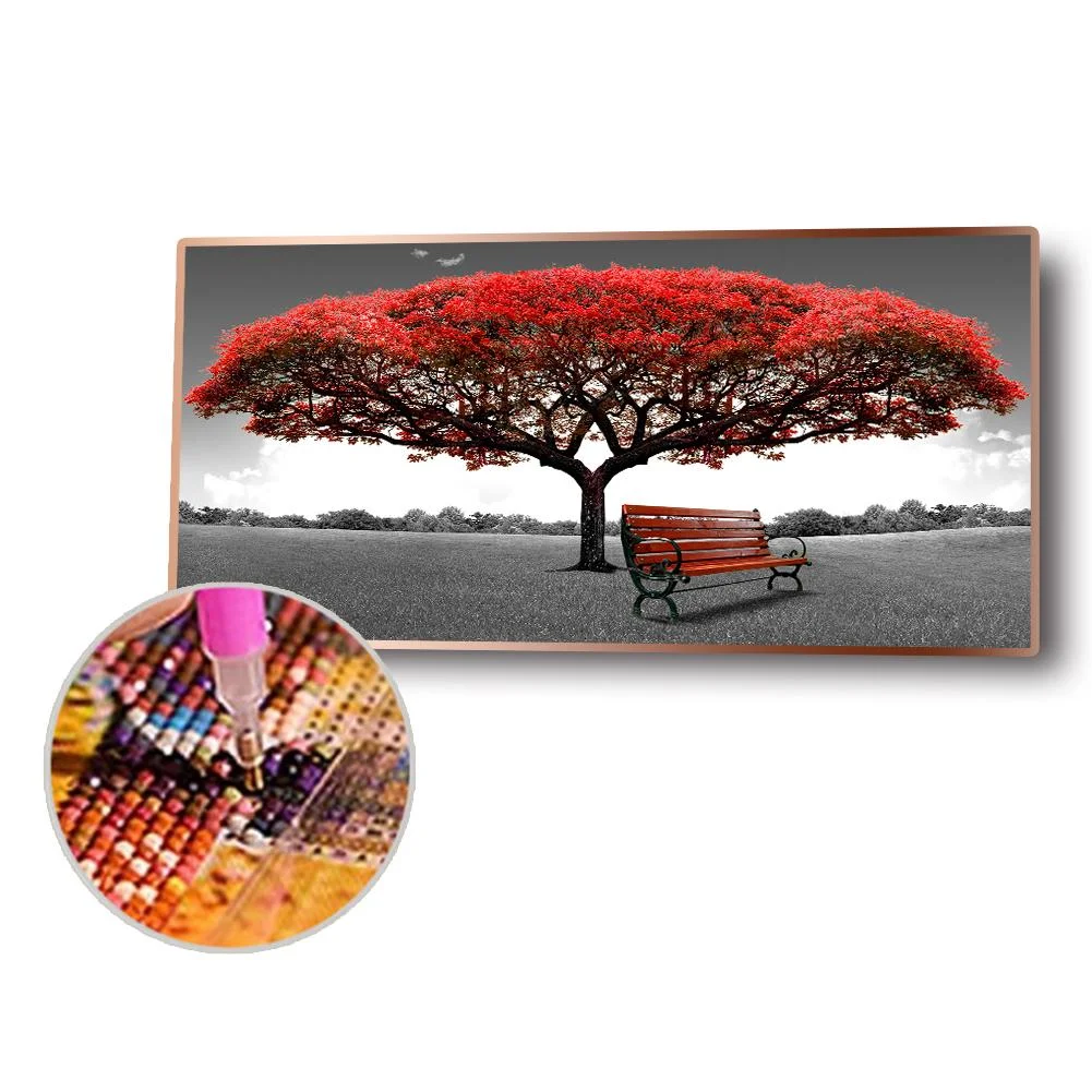 Diamond Painting - Full Round Drill - Red Tree(80*40cm)