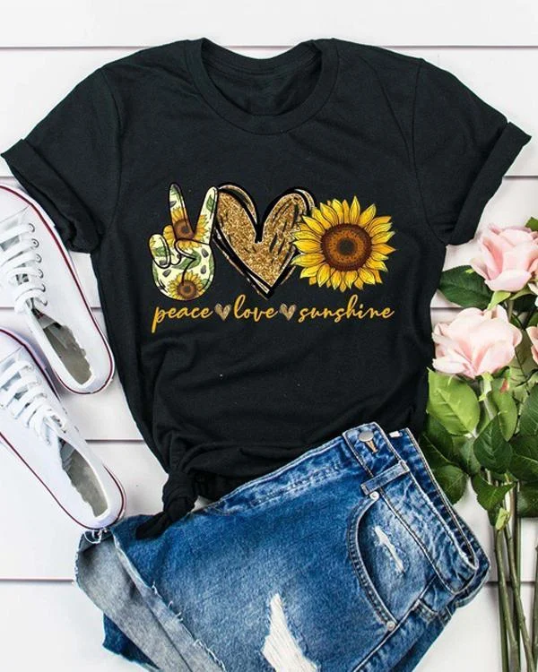 sunflower printed o neck shirts p213964