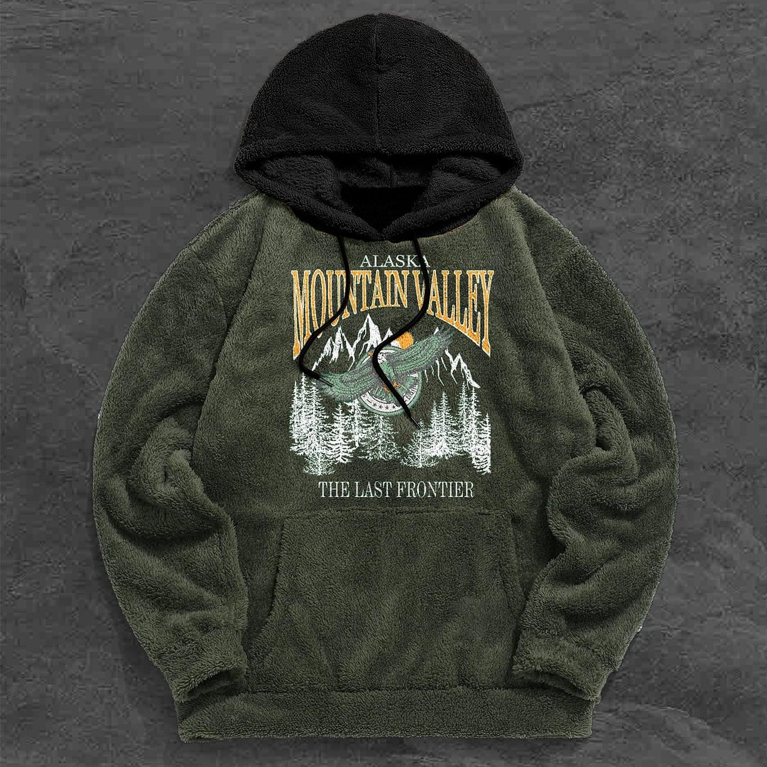Contrast Patchwork Print Chic Plush Hoodie