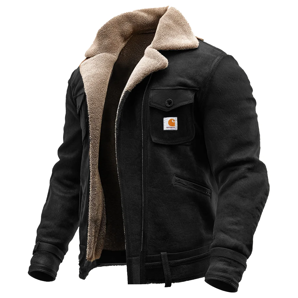 Men's Vintage Brown Leather Jacket With Sherpa Lining