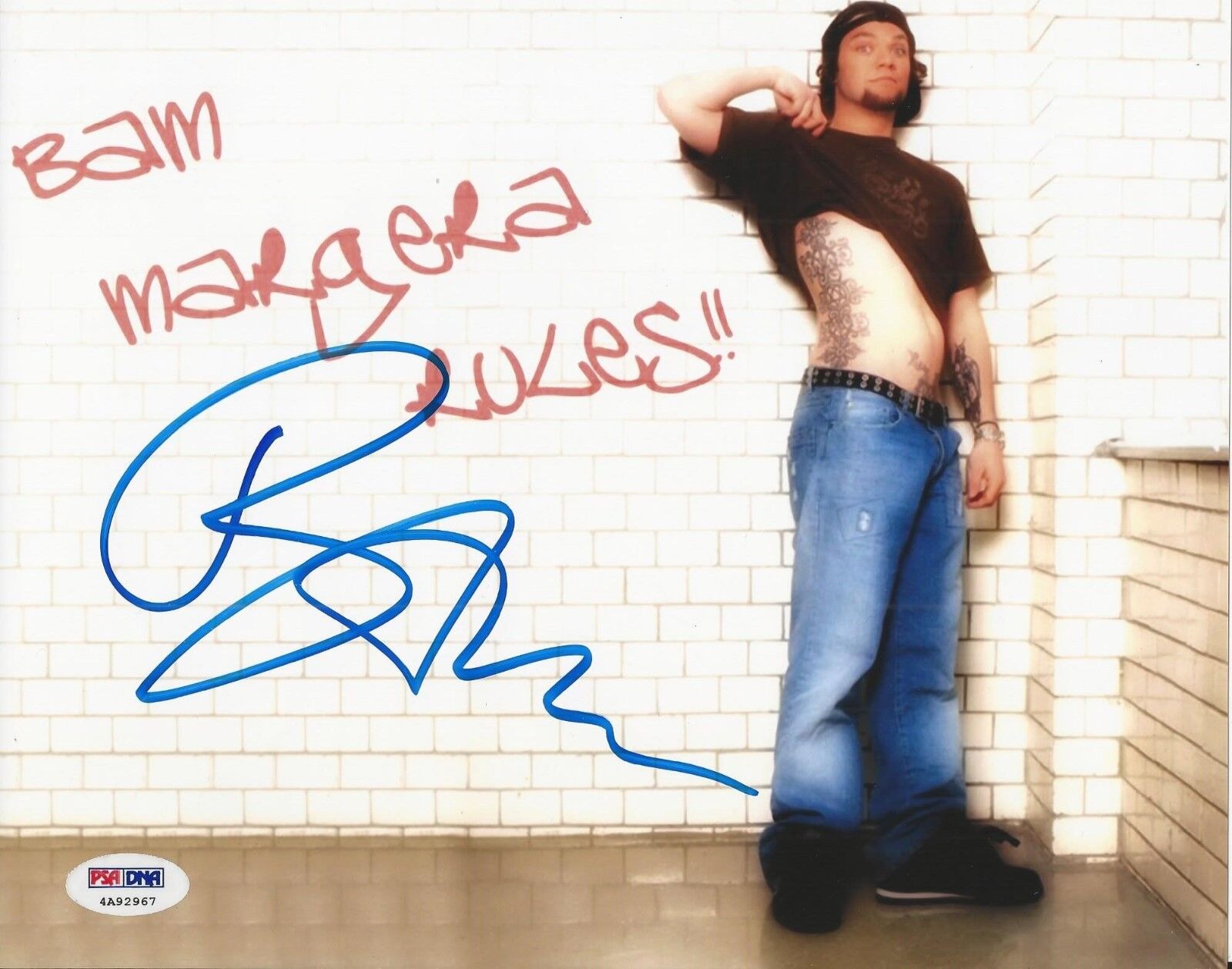 Bam Margera Signed 8x10 Photo Poster painting PSA/DNA #4A92967