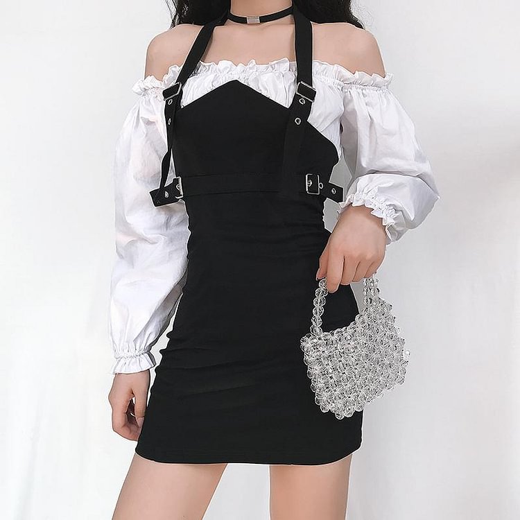 faux two piece dress