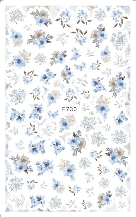 3D Flowers Charms Nail Art Decoration Stickers Geometry Leaf Floral Decorations Nail Design Gel Polish Summer Decals Wraps-Nail Inspo