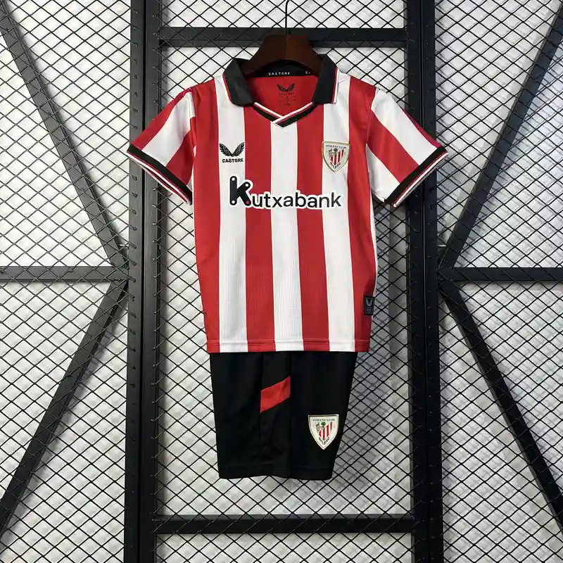 25/26 Kids Athletic Bilbao Soccer Jersey Home