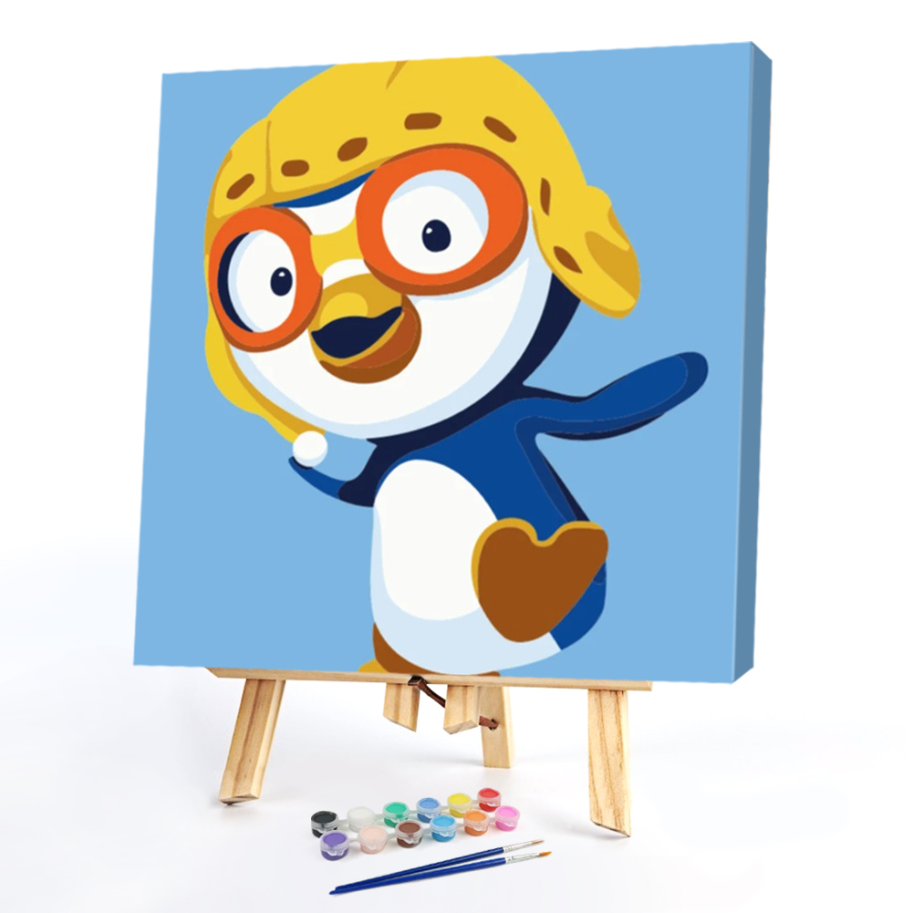 

20*20CM - Paint By Numbers - Cartoon Penguin, 501 Original