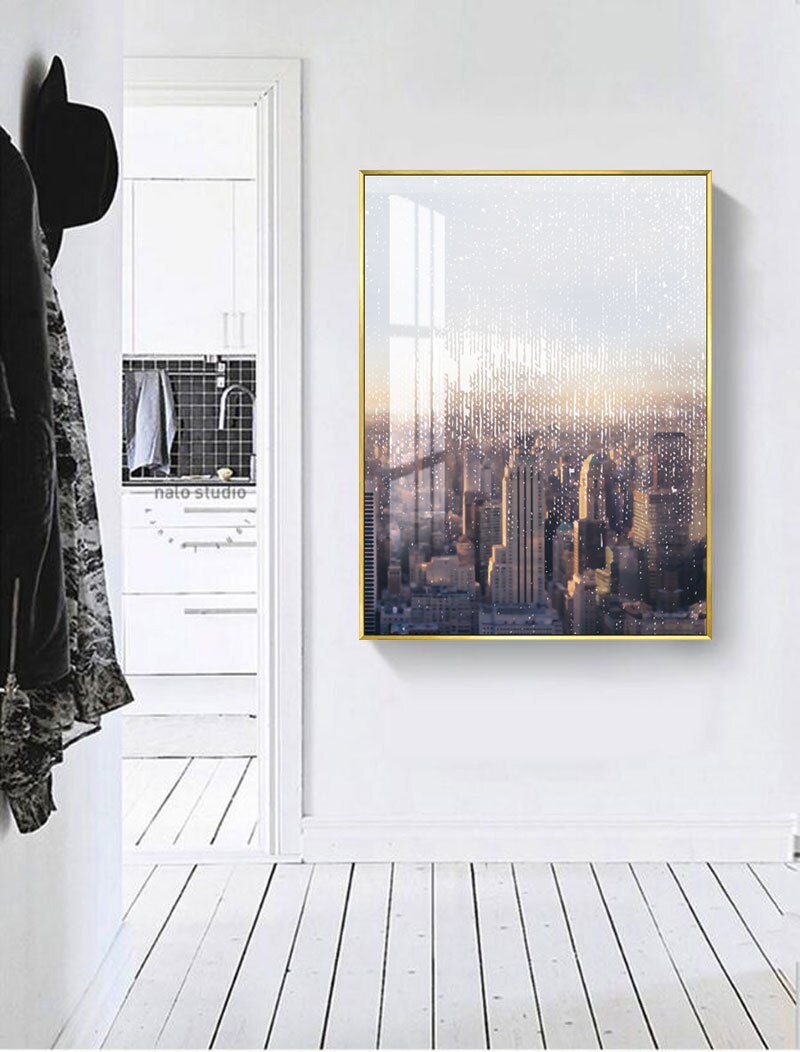 Cotton Tshirt Modern Architecture Canvas Art Nordic Poster Old House Scenery Decorative Print Wall Painting Scandinavian Decoration Picture t -shirt Tee