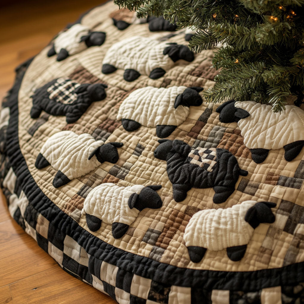 Baa in the Breeze Quilted Christmas Tree Skirt NCU0PT2411