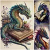 (Multi-Style) Retro Poster - Dragon Reading A Book-11CT Stamped Cross Stitch 40*60cm(Big Size)