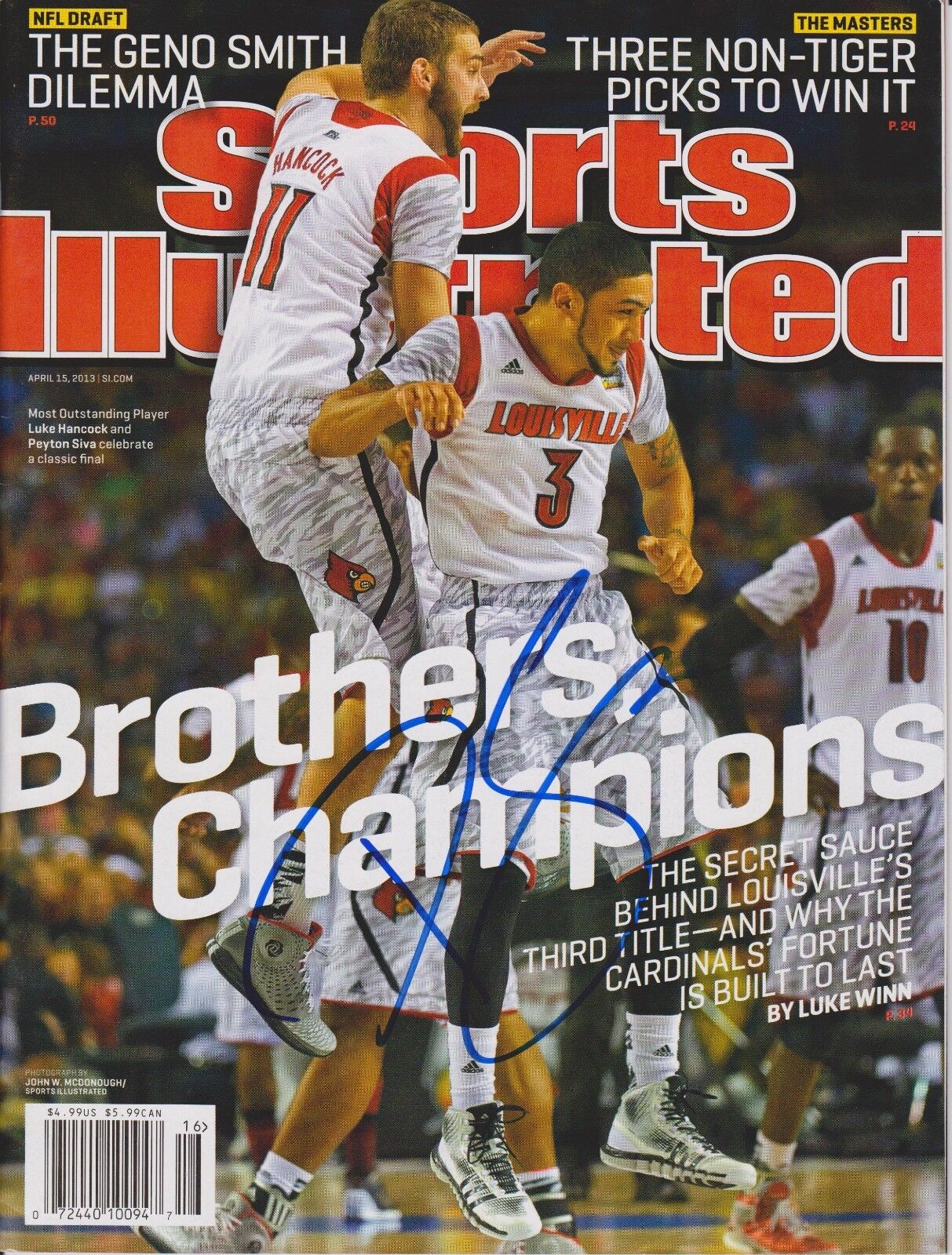 PEYTON SIVA signed LOUISVILLE SPORTS ILLUSTRATED NCAA CHAMPS *DETROIT PISTONS*