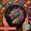 Dragon Colorful Neon Animals -14CT Stamped/Counted Cross Stitch 30*30cm