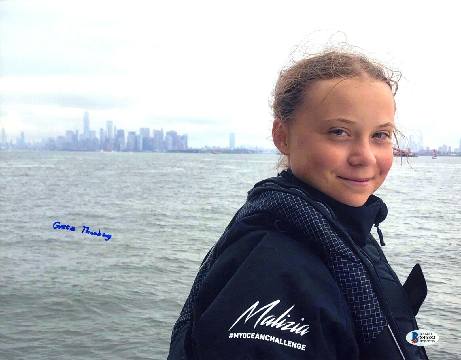 Greta Thunberg Signed 11x14 Photo Poster painting Beckett COA 1/1 Auto Signature Activist BAS