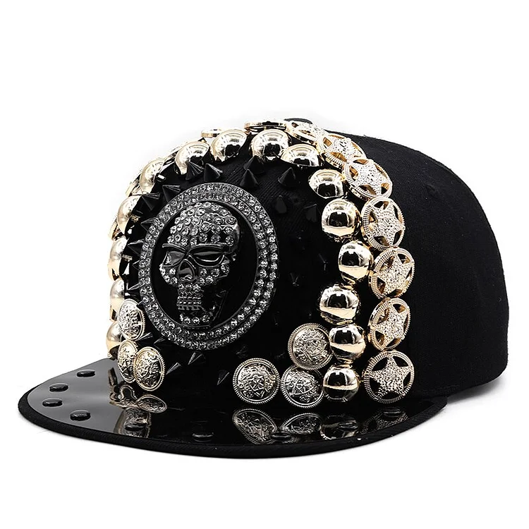 Adult Hip Hop PUNK Rock Full Spike Studs Rivets Snapback Women Caps Men boy Cool Flat Peaked Baseball Hats