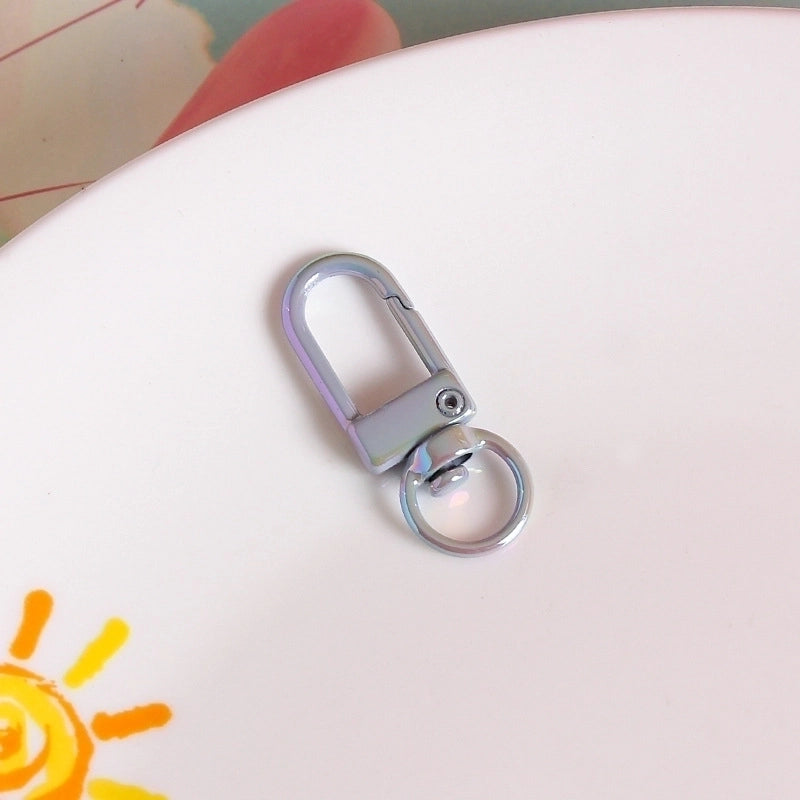 UV Colorful Metal Door Buckle Buckle Schoolbag Hanging Keychain DIY Handmade Jewelry Accessories Beaded Mobile Phone Chain Material