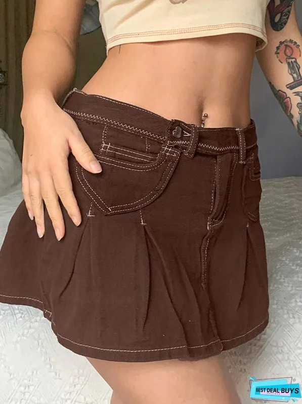 High Waist Hottie Short Denim Skirt