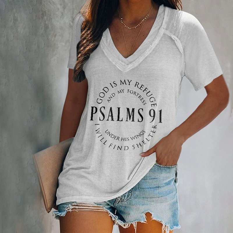 Faith letters print women v-neck designer graphic tees