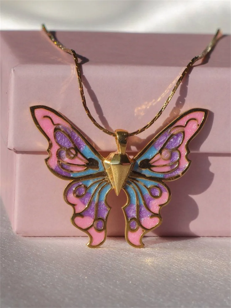 VChics Glitterring Colorful Butterfly Inspired Necklace