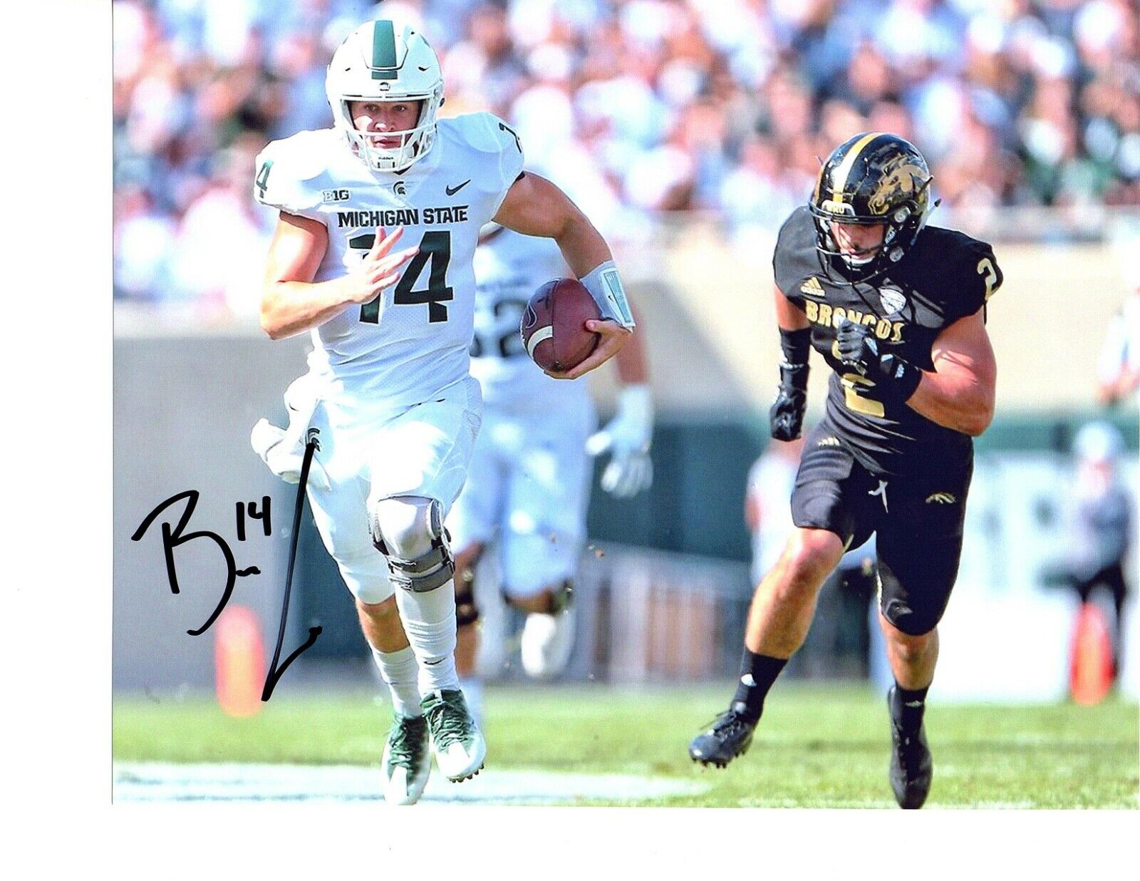 Brian Lewerke signed autographed 8x10 Photo Poster painting Michigan State Spartans football P