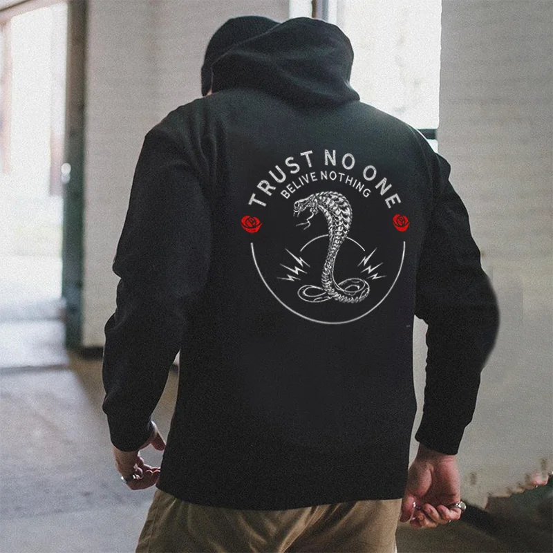 UPRANDY Trust No One Believe Nothing Printed Men's Hoodie -  UPRANDY