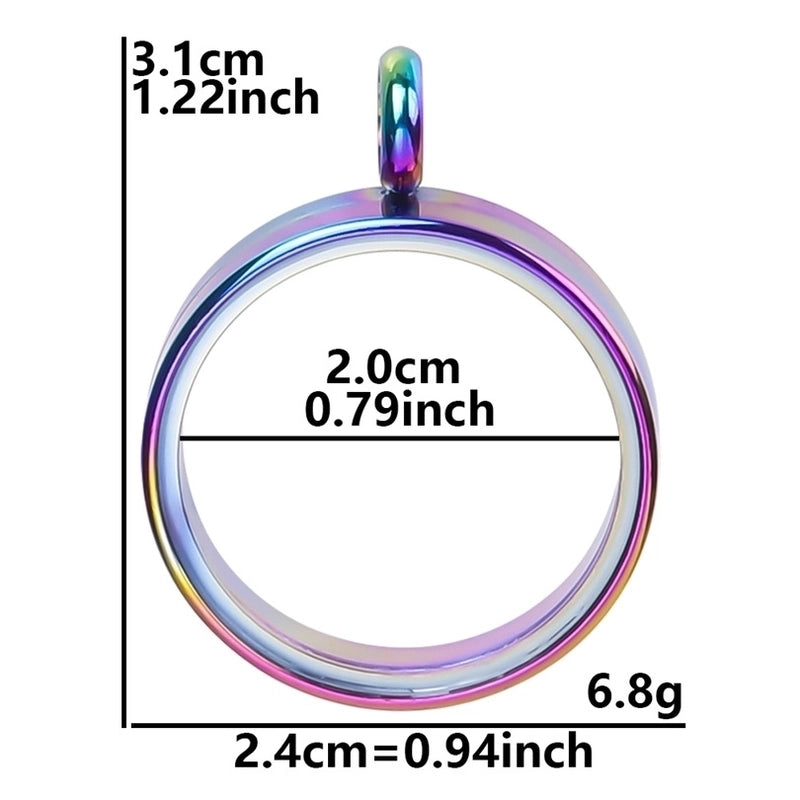 2 Pieces 304 Stainless Steel 18K Gold Plated Circle Solid Color Polished Pendant