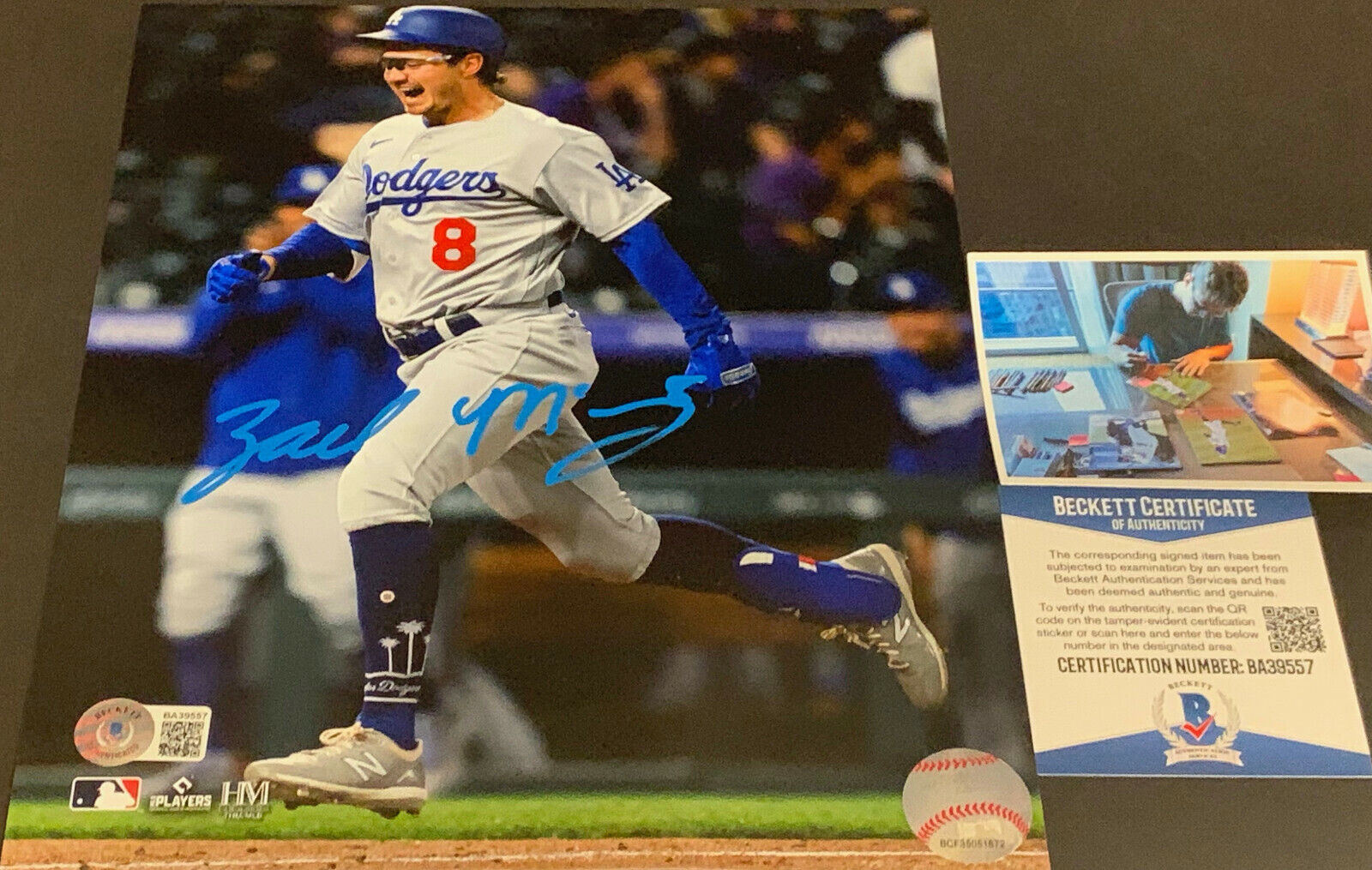 Zach McKinstry Los Angeles Dodgers Auto Signed 8x10 1st MLB Home Run Beckett COA