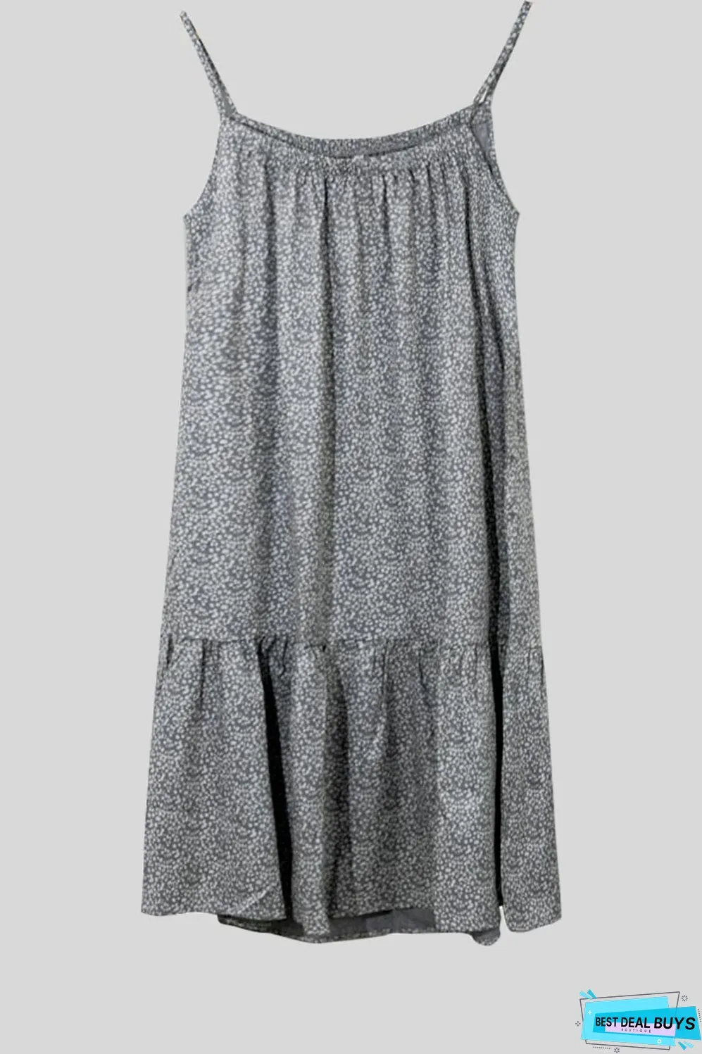 Full Size Printed Sleeveless Mini Cami Dress
