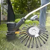 10inch Wire Brush Trimmer Head Universal Derusting Weeding Wheel w/ Adapter Kit