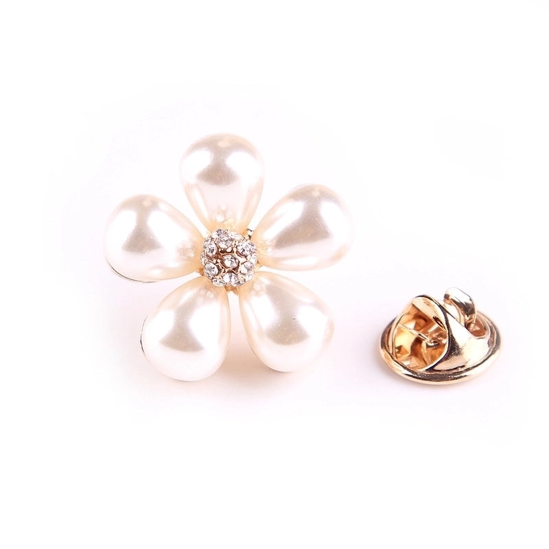 Korean Style Pin Star Flower Alloy Plating Inlay Rhinestones Pearl Unisex Brooches