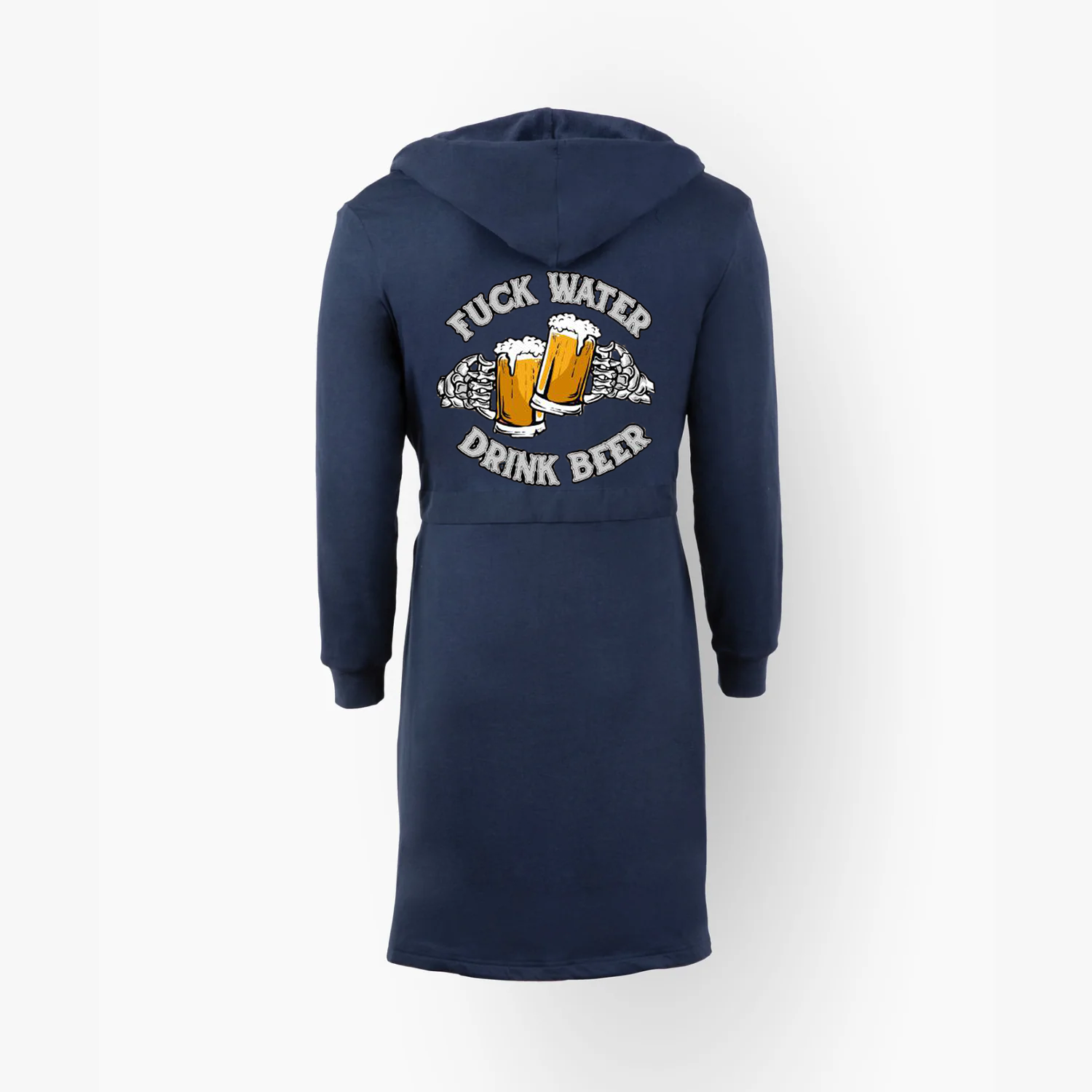 FUCK WATER DRINK BEER Cheerful Time Graphic Print On Hooded Robe