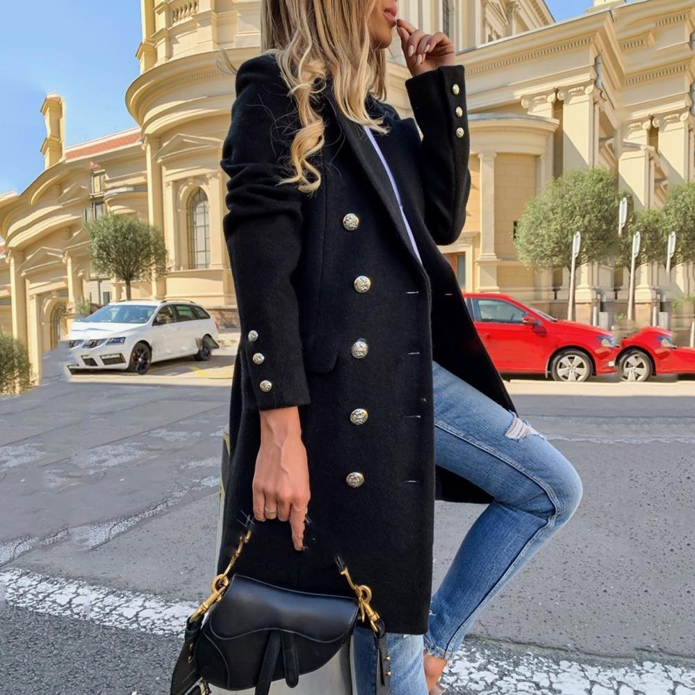 Slim Fit Woolen Coat Women's