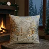 Winter snow scene Pillow Cover Kit with Pattern 11CT Stamped Cross Stitch Pillowcase 45*45cm tapestrymarket