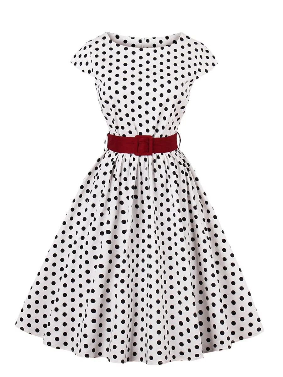 Aline Dress Polka Dot Vintage Style Dress for Women