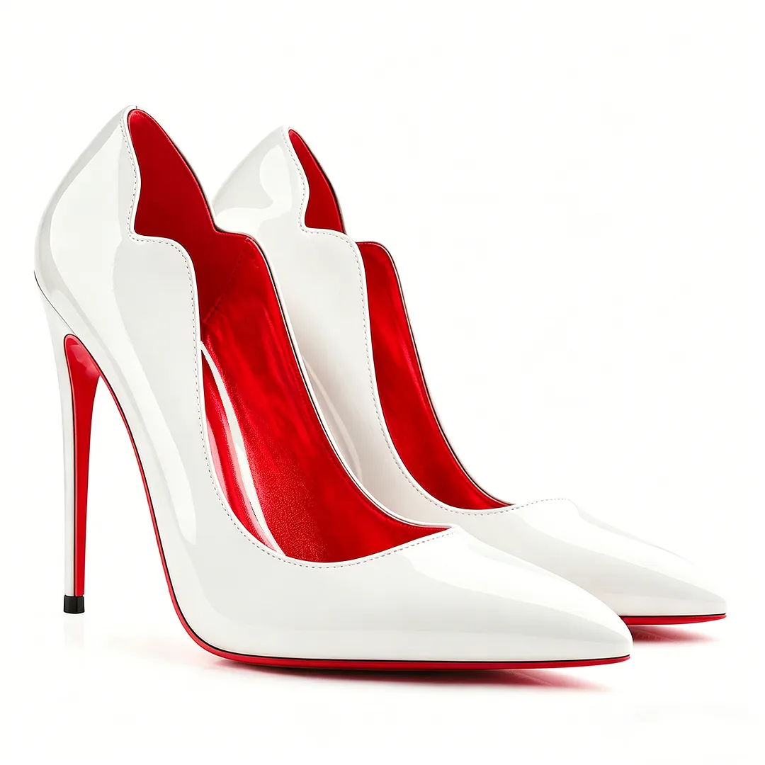120/100mm Red Bottom Women's Party Wedding Heels Red Lining Patent Pumps-vocosishoes
