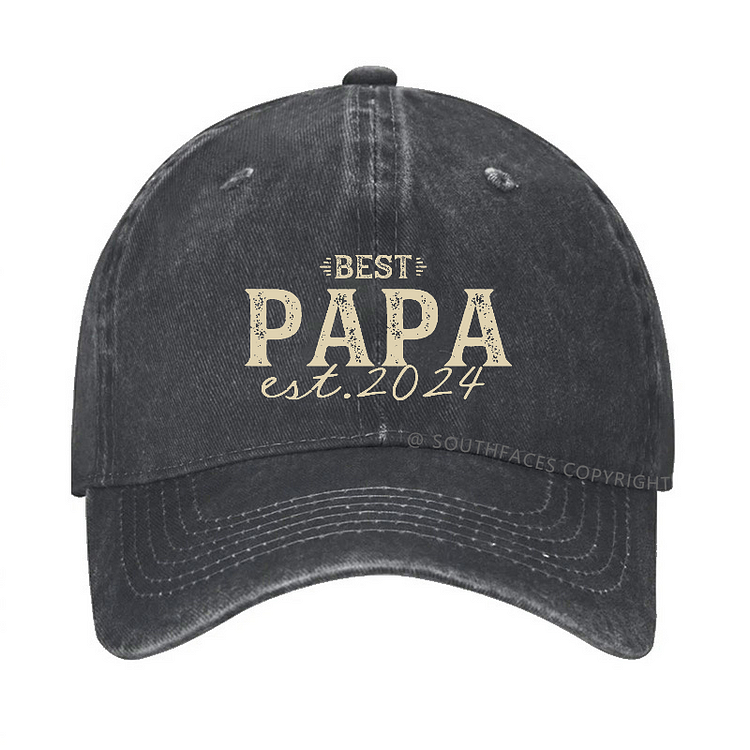 Best Papa Est.2024 Funny Father's Day Gift Hat