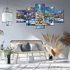 (Big Size)5Pcs Christmas Street-Full Round Diamond Painting 100*50CM