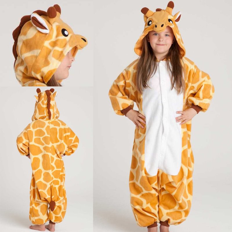 Kids Onesies Hoodie Giraffe Animal Pajamas Kigurumi Costume-Pajamasbuy